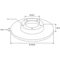 Valeo Bremsscheibe 186681 Vorderachse voll 236mm 13mm für SKODA VW