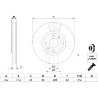 Bosch Bremsscheibe 0 986 479 C72 vorne, belüftet, hochkarbonisiert, 1 Stück