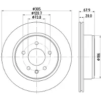 Hella Bremsscheibe 8dd355112041 305mm 20mm für JAGUAR