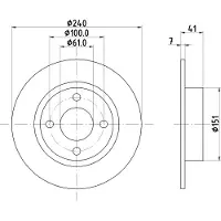 Hella Bremsscheibe 8dd355106461 240mm 7mm für INFINITI