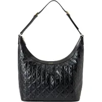 Calvin Klein Handtasche Emblem Aop Debossed Medium Shbag LV04F3875G Schwarz