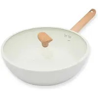 DUKA Küchenzubehör Geschirr Serviergeschirr Tischdeko - Herrliche Frittierpfanne mit Deckel, 28 cm, Gran Induction