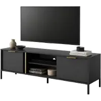 Dmora Kaleka - TV-Schrank, 153x40x53h cm schwarz, 2 Regale