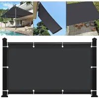 OEM Wasserdichter Balkon-Schirm - Privatschirm für die Außenfläche - Absperrschutz für die Terrasse - 98% UV-Schutz - 1,5x2m - Dunkelgrau
