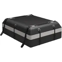 KOMFOTTEU 21 Kubikfuß Auto Dachbox, wasserdichte Gepäckbox für Fahrzeuge mit/ohne Gepäckträger, faltbare Dachtasche mit Anti-Rutsch-Matte, 6 Türhaken, Schloss & Tragetasche für Vans & SUVs