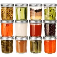OEM Gläser für die Inmaßung von Jams, Gurken, Gelees, Mahlzeitvorbereitung - 12 Stück - Luftdicht - 200ml/6.8oz - Lebensmittelrückhalte - für die Inmaßung von Jams, Gurken, Gelees und mehr.