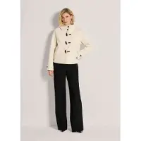 MADELEINE Kurzjacke "Jacke Kurzer Dufflecoat in Doubleface", Damen, Gr. 46, beige (perlweiß, melange), Modern, regular fit, Rundhals, Jacken Kurzjacke