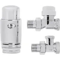 Invena Gerade Chrom einstellbaren Thermostatventile packen 1/2" BSP 15mm Verschraubung trv
