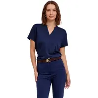Falke Lyocell Balance Damen Polo Shirt, XS, Blau, Uni, Baumwolle