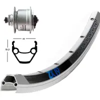 Winora V-Rad 28x1.75 DH3D72 Centl.silb.SSP.36L Exal ZX 19 silber.Niro-Spei.