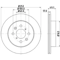 DON Bremsscheibe pcd11312 253mm 17mm für OPEL SUZUKI