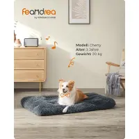 BellaFurn Dunkelgraues Hundebett – orthopädisches Plüsch-Hundekissen – 110 x 73 x 10 cm
