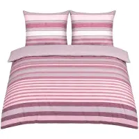 Cofi1453® Bettwäsche mit verdecktem Reißverschluss - Wendebettwäsche mit Streifendesign 200 x 200 cm + 2x (80 x 80 cm)