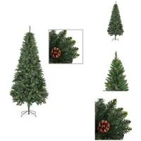 vidaXL Künstlicher Weihnachtsbaum mit Kiefernzapfen Grün 210 cm - Weihnachtsbäume