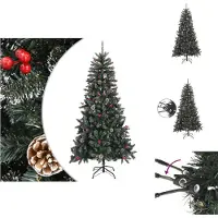 vidaXL Künstlicher Weihnachtsbaum mit Ständer Grün 210 cm PVC - Weihnachtsbäume