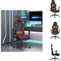vidaXL Gaming-Stuhl mit Fußstütze Schwarz und Rot Stoff - Gaming-Sessel