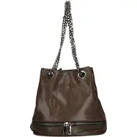 Gave Lux Ledertasche Damen Eimer-Form Echtes Leder Magnetverschluss Cognac UNIQUE 32x28x13 cm