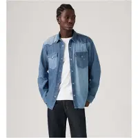Levi's für Herren. 008CT-0000 Western-Hemd mit vorderem Rückenpasse Relaxed-Schnitt in Mittelblau (M), Lässig, Baumwolle, Langarm