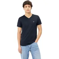Gant T-Shirt "T-Shirt SLIM SHIELD V-NECK T-SHIRT 1er Pack", Herren, Gr. XXL, schwarz, Obermaterial: 100% Baumwolle CO., Shirts T-Shirt