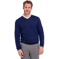 Falke Pure Merino Wool Herren Pullover, XXL, Blau, Schurwolle