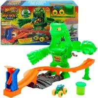 Hot Wheels Monster Trucks Mutant Monster Duell Spielset mit Spielzeug-Truck und Schleim, Monstertruck- & Schienen-Set, 4 Jahr(e), Kunststoff, Mehrfarbig