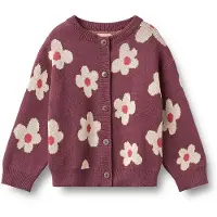 Wheat - Kid's Jacquard Cardigan Alvilda - Cardigan Gr 152 lila