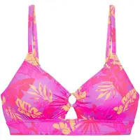 Venice beach Bustier-Bikini-Top "Kaitlyn", Damen, Gr. 42, Cup E/F, pink (flieder, pink), Recycling-Polyamid, bedruckt, Bikini-Oberteile Bustier-Bikini-Top, mit floralem Allover-Print