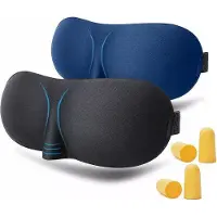 OEM Schlafmaske – 3D-Augenmaske zum Schlafen – 2 Stück – Verdunkelnde Augenmaske – Reisemaske – Verstellbar – für Männer, Frauen und Kinder – 3D, ergonomisches Design – inklusive Ohrstöpsel