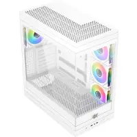 Xigmatek PC-Gehäuse – – META Arctic – Midi-Tower – E-ATX – Gehärtetes Glas – ARGB – Weiß