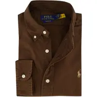Ralph Lauren für Herren. 710805564519 Custom Fit Oxfordhemd gefärbt braun (M), Lässig, Baumwolle, Langarm