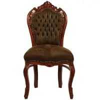 Casa Padrino Barock Esszimmer Stuhl Braun / Braun Mod2 Lederoptik
