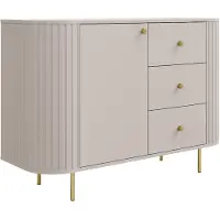 Stylmeble24 Kommode OWALO LP 123 × 85,4 × 42,3 cm – Modernes Sideboard mit 3 Schubladen und 1 Tür