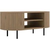 Stylmeble24 Couchtisch OWAL Eiche Cremona 100 × 52 × 45 cm – Moderner Sofatisch mit offenen Ablagefächern