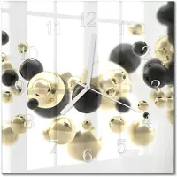 Drukarnia Piga Tulup Glasuhr Wanduhr Küchenuhr Echt-Glas 30x30 cm Modern Dekorativ Geräuschlos Weiße Zeiger - Abstraktion