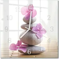 Drukarnia Piga Tulup Glasuhr Wanduhr Küchenuhr Echt-Glas 30x30 cm Modern Dekorativ Geräuschlos Weiße Zeiger - Stone Spa