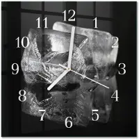 Drukarnia Piga Tulup Glasuhr Wanduhr Küchenuhr Echt-Glas 30x30 cm Modern Dekorativ Geräuschlos Weiße Zeiger - Eiswürfel