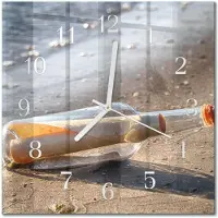 Drukarnia Piga Tulup Glasuhr Wanduhr Küchenuhr Echt-Glas 30x30 cm Modern Dekorativ Geräuschlos Weiße Zeiger - Flaschenbrief