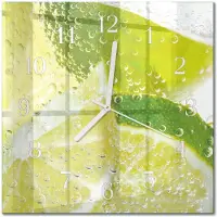 Drukarnia Piga Tulup Glasuhr Wanduhr Küchenuhr Echt-Glas 30x30 cm Modern Dekorativ Geräuschlos Weiße Zeiger - Kalkwasser