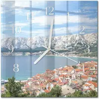 Drukarnia Piga Tulup Glasuhr Wanduhr Küchenuhr Echt-Glas 30x30 cm Modern Dekorativ Geräuschlos Weiße Zeiger - Bucht
