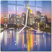 Drukarnia Piga Tulup Glasuhr Wanduhr Küchenuhr Echt-Glas 30x30 cm Modern Dekorativ Geräuschlos Weiße Zeiger - Horizont