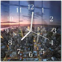 Drukarnia Piga Tulup Glasuhr Wanduhr Küchenuhr Echt-Glas 30x30 cm Modern Dekorativ Geräuschlos Weiße Zeiger - Horizont