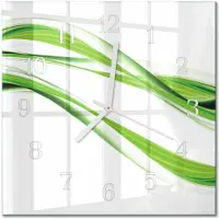 Drukarnia Piga Tulup Glasuhr Wanduhr Küchenuhr Echt-Glas 30x30 cm Modern Dekorativ Geräuschlos Weiße Zeiger - Abstrakte Linien