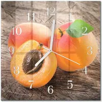 Drukarnia Piga Tulup Glasuhr Wanduhr Küchenuhr Echt-Glas 30x30 cm Modern Dekorativ Geräuschlos Weiße Zeiger - Aprikosen