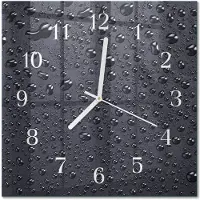 Drukarnia Piga Tulup Glasuhr Wanduhr Küchenuhr Echt-Glas 30x30 cm Modern Dekorativ Geräuschlos Weiße Zeiger - Tropfen