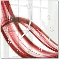 Drukarnia Piga Tulup Glasuhr Wanduhr Küchenuhr Echt-Glas 30x30 cm Modern Dekorativ Geräuschlos Weiße Zeiger - Abstrakte Linien