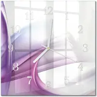 Drukarnia Piga Tulup Glasuhr Wanduhr Küchenuhr Echt-Glas 30x30 cm Modern Dekorativ Geräuschlos Weiße Zeiger - Abstraktion