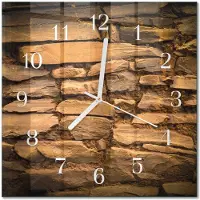 Drukarnia Piga Tulup Glasuhr Wanduhr Küchenuhr Echt-Glas 30x30 cm Modern Dekorativ Geräuschlos Weiße Zeiger - Steine