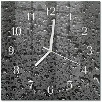 Drukarnia Piga Tulup Glasuhr Wanduhr Küchenuhr Echt-Glas 30x30 cm Modern Dekorativ Geräuschlos Weiße Zeiger - Wassertropfen