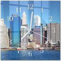 Drukarnia Piga Tulup Glasuhr Wanduhr Küchenuhr Echt-Glas 30x30 cm Modern Dekorativ Geräuschlos Weiße Zeiger - Horizont