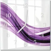 Drukarnia Piga Tulup Glasuhr Wanduhr Küchenuhr Echt-Glas 30x30 cm Modern Dekorativ Geräuschlos Weiße Zeiger - Abstrakte Kunst
